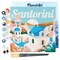Figured'Art Mini Paint by Numbers Kit for Adults with Frame Travel Poster Santorini Sunrise Small format 8"x8" - Craft Art Painting DIY Canvas Already Stretched on a Wooden Frame